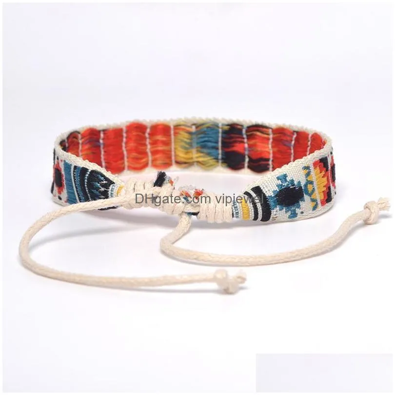 weave rope friendship charm bracelets for woman men cotton handmade bracelet ethnic jewelry gifts