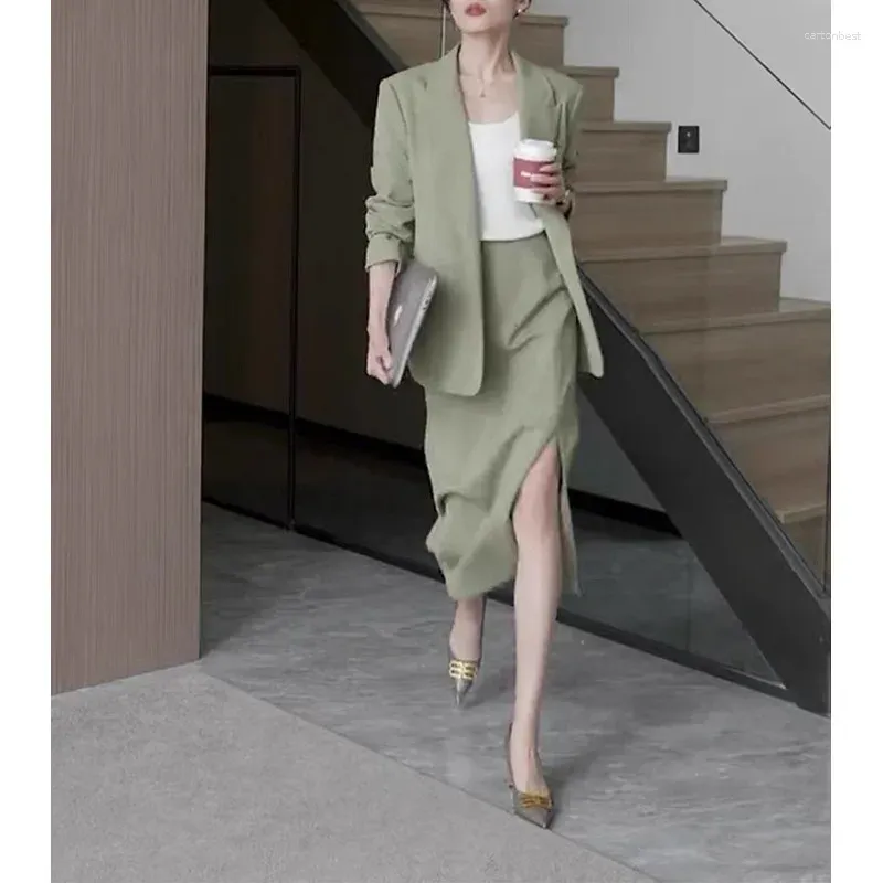 Work Dresses High JI Fashion Age Reducing Style Casual Professional Halfskirt Two Piece Set For Women