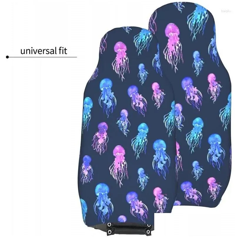 Car Seat Covers Cover Blue Pink Jellyfishes S Vehicle Front Universal Fit Protector 2 Pcs