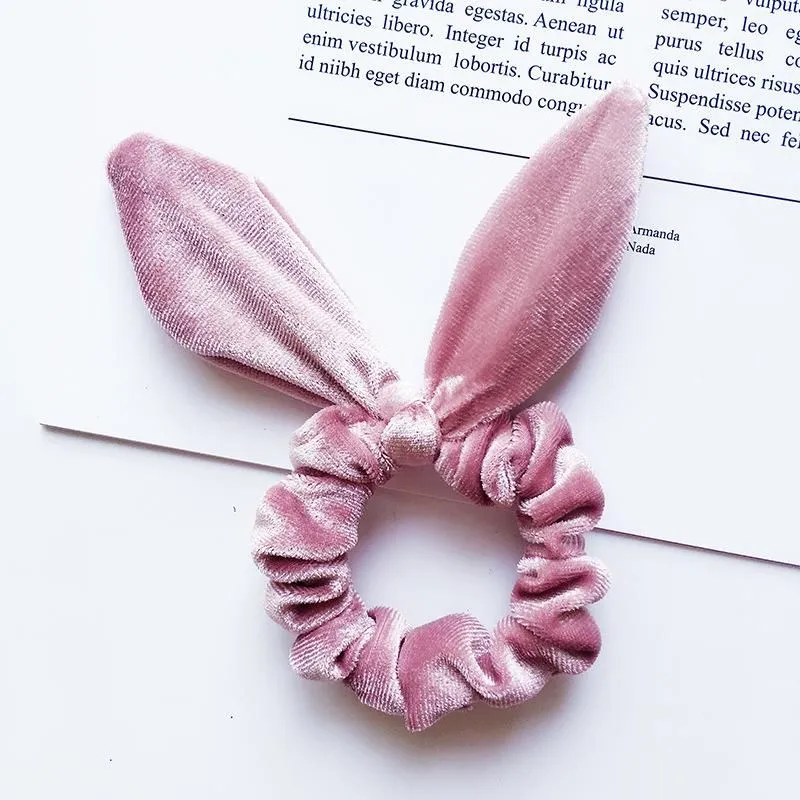 New Arrival Girls Velvet Bunny Ears Elastic Hair rope Kids Accessories Ponytail Rabbit Children Scrunchy Hairbands