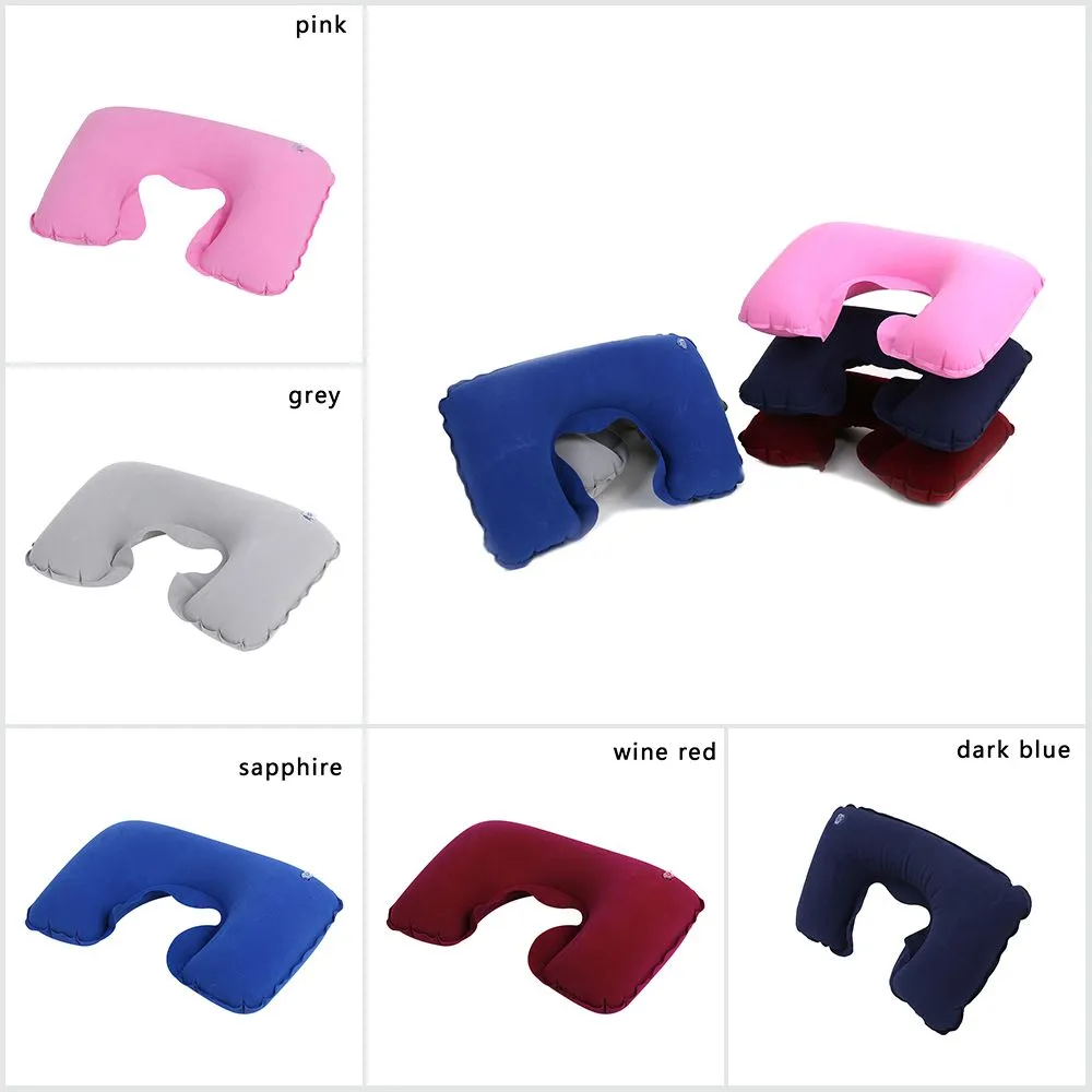 1 Pcs Universal Car Soft Inflatable Travel Pillow New Portable Neck Rest U-Shaped Neck Rest Air Cushion Wholesale