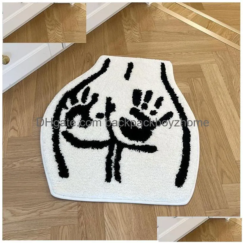 Carpet Ass Butt Soft Tufted Rug For Bathroom Nonslip Absorb Water P Handmade Floormat Bedroom Kitchen Toilet 230711 Drop Delivery Dhrlt