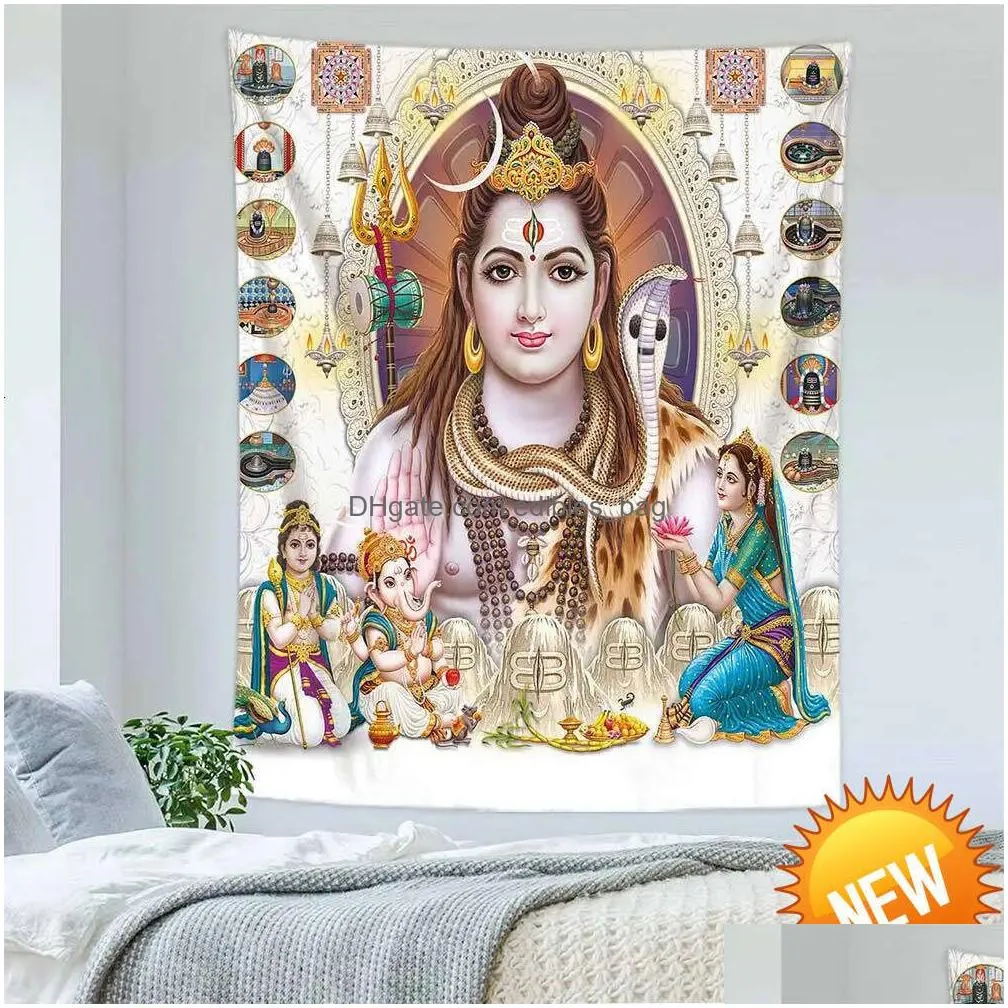 2022 indian god thailand religion shiva ganesha parvati buddhism meditation mats carpet mandala hippe tapestry wall hanginghome