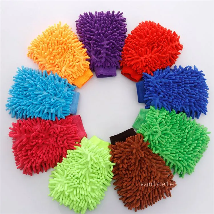 Double Sided Car Wash Gloves Motorcycle Vehicle Auto Cleaning Mitt Glove Equipment Home Duster Colorful Car Cleaning Gloves Tools