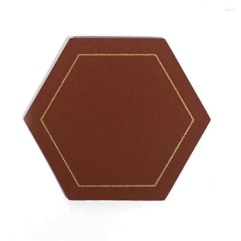 Table Mats 1Pcs Candy Color PU Leather Coasters Decoration Pad Waterproof Non-slip Heat Insulation Tea Coffee Cup Mat Kitchen Gadgets