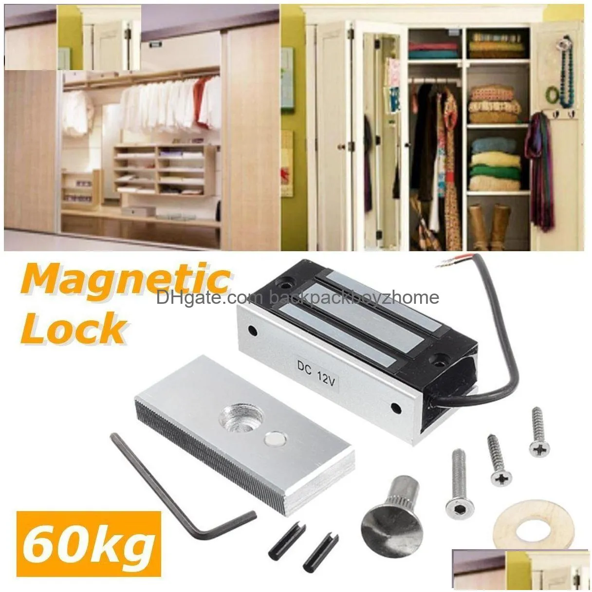 Door Locks Electromagnetic Lock 60Kg 12V Electronic Electric Magnetic Cabinet Minor 132Lbs Holding Force For Entry Access 201013 Drop Dhfed