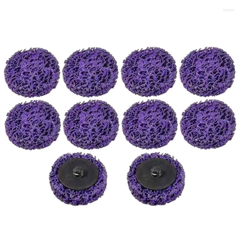 Car Wash Solutions 10Pcs 2 Inch 50Mm Quick Change Easy Strip & Clean Disc Purple For Paint Rust Surface Prep Cleaning Welds