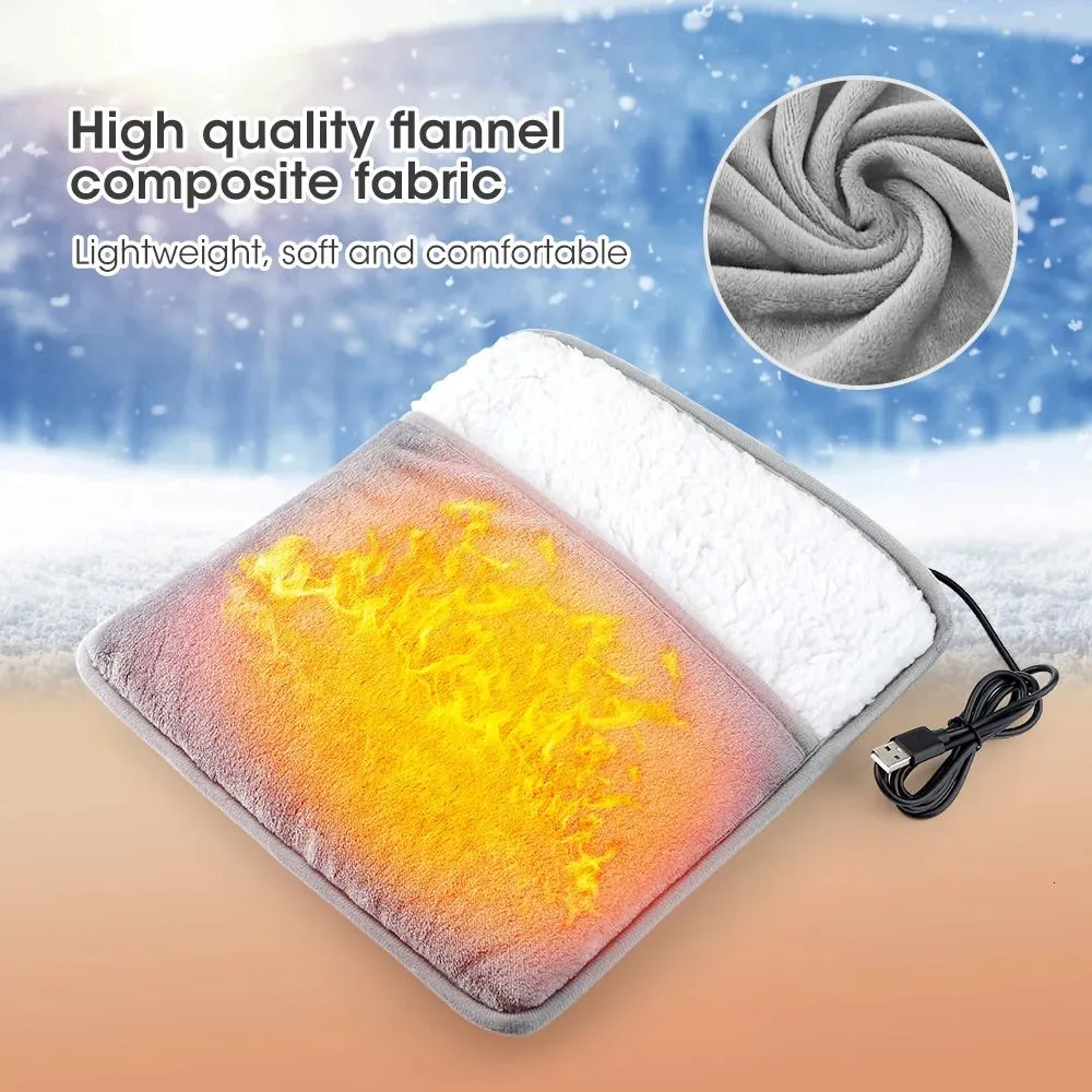 Electric Blanket Portable Flannel Foot Warmer Electric Heated Foot Fast Heating Pad Blanket Sheet Mat Washable Household for Men and Women Heater