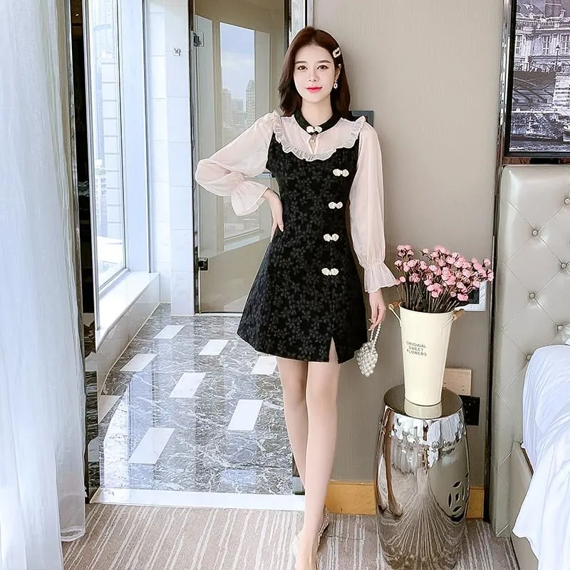 Casual Dresses 2023 Version Qipao Style Restoring Ancient Ways Cultivate One`s Morality Young Chinese Ethos Mass Spring Dress