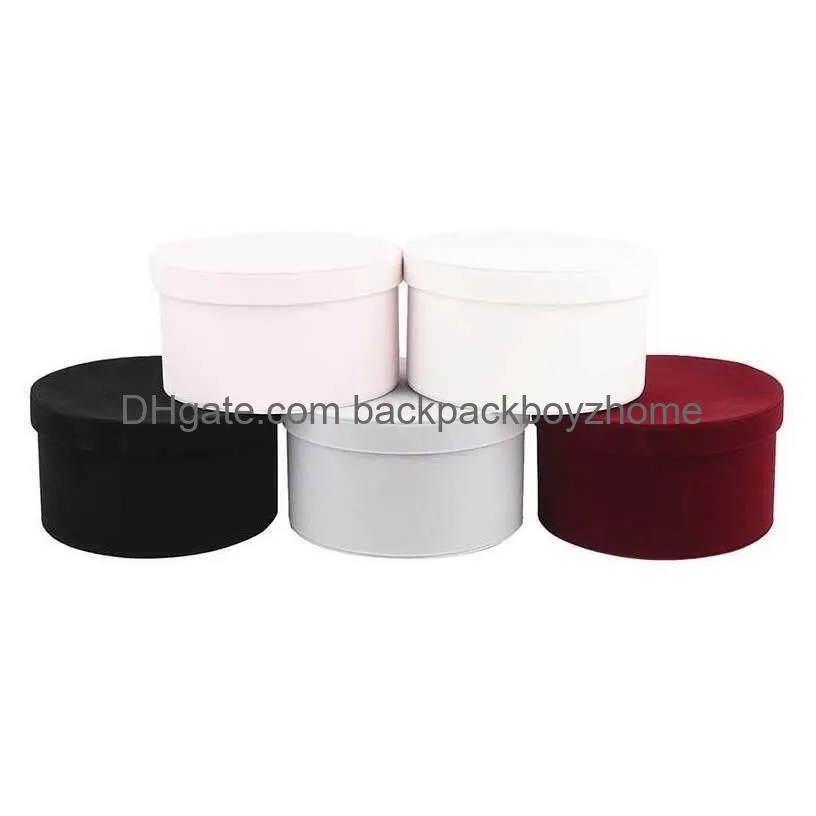 Gift Wrap 1Pc Round Veet Flower Boxes Packaging Box Chinese Valentines Day Tanabata Decoration Wedding Candy L230620 Drop Delivery Hom Dh1Cn