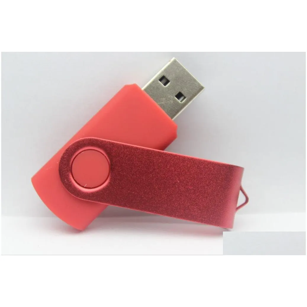 Other Drives Storages Promotion Pendrive 64Gb 128Gb 256Gb For Usb Flash Drive Gift Good U Disk Rotational Style Memory Stick With F Otfnq
