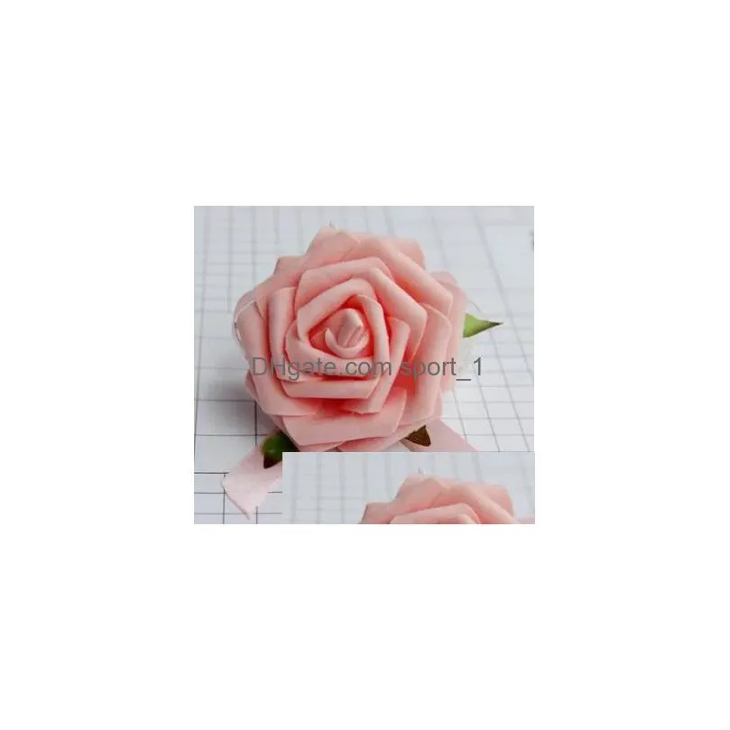 wedding wrist flowers bridesmaid silk rose corsages hand flower artificial flowers for wedding decoration 4 colors g11302137436