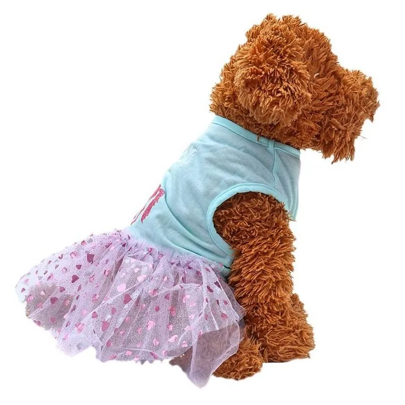 Dog Apparel Dresses For Small Dogs Cute Girl Female Dress Mommy Puppy Shirt Skirt Doggie Pet Summer Clothes And Cats 12 Color Wholes Otpmb