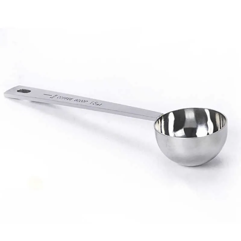 15ml Stainless Steel Coffee Scoop Measuring Scoop Long Handled Metal Milk Powder Tea Leaves Measure Spoon Tablespoon