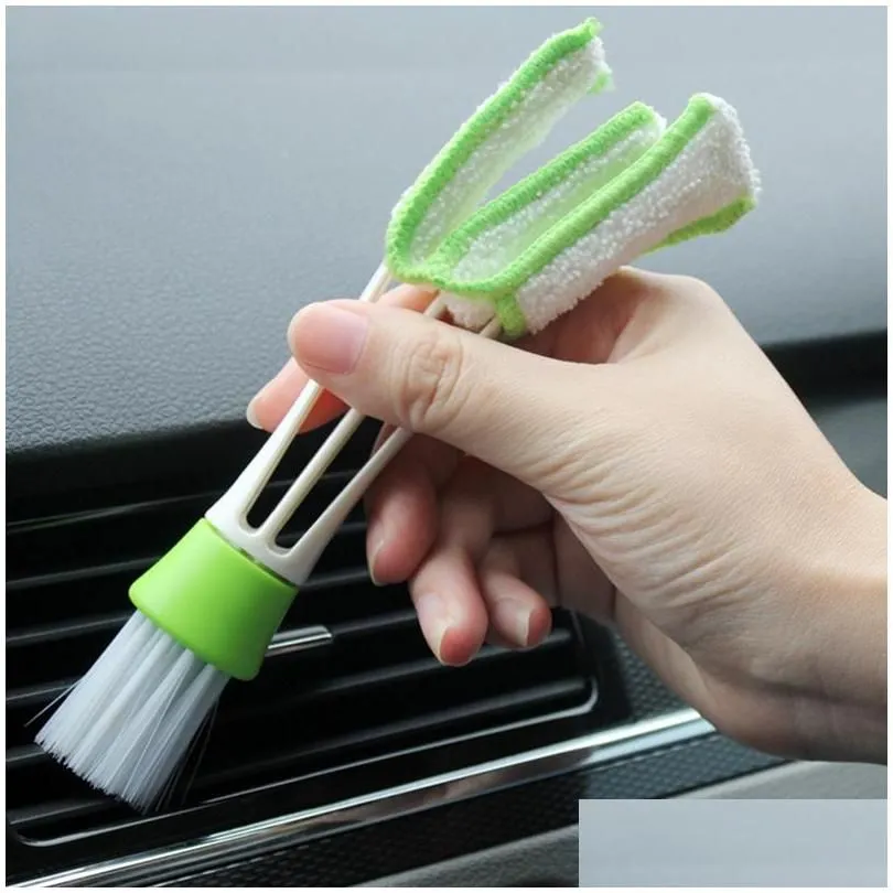 Brush Car Air Conditioner Vent Slit Cleaning Brush Dashboard Keyboard Computer Window Cleaner Dusting Blinds Tools Drop Delivery Mob