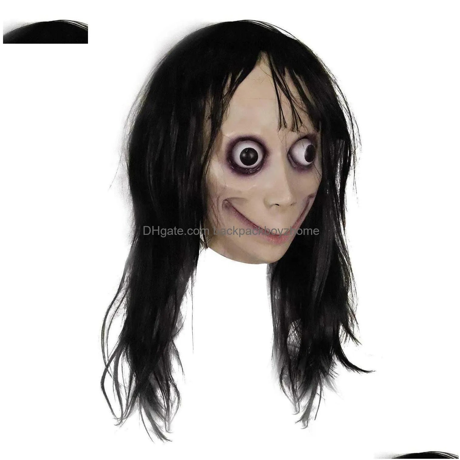 Other Event & Party Supplies Factory Directly Py Mask Halloween Costume Props Momo Scary Games Evil Latex With Long Hair Drop Delivery Dhjhr