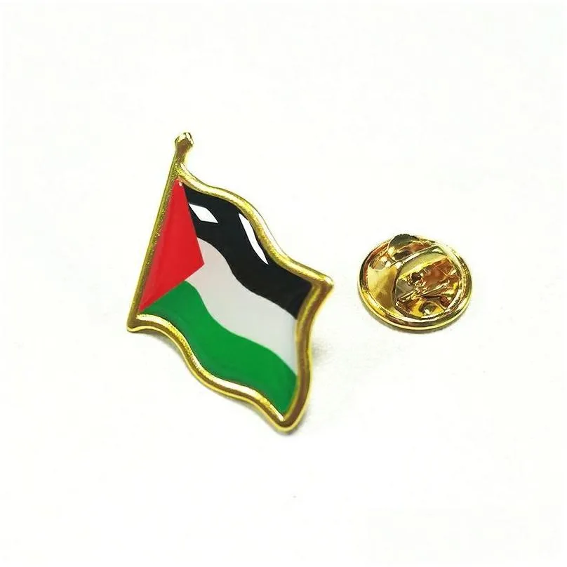 Party Favor 50Pcs Palestine Flag Pin Brooch Country National Emblem Badge Lapel Pins Metal Badges Drop Delivery Home Garden Festive Otcxy