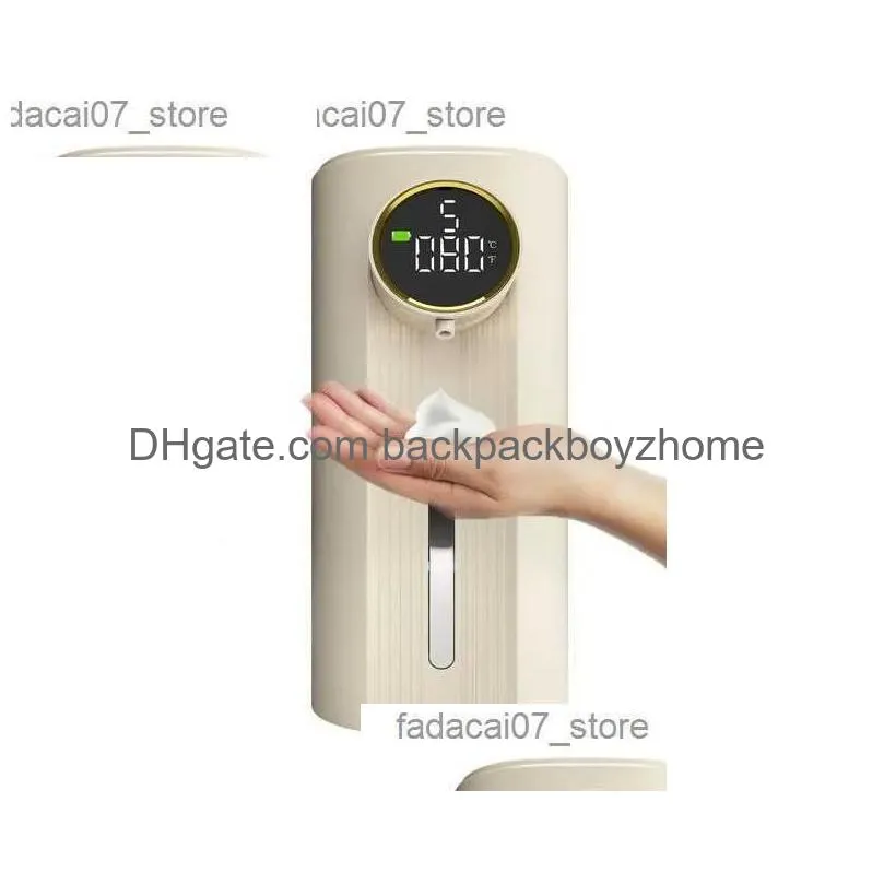 Liquid Soap Dispenser Ipx6 Matic Foam Hd Led Display Dispensers Infrared Motion Sensor Hand Sanitizer With Usb Charging Q240119 Drop Dhzdn