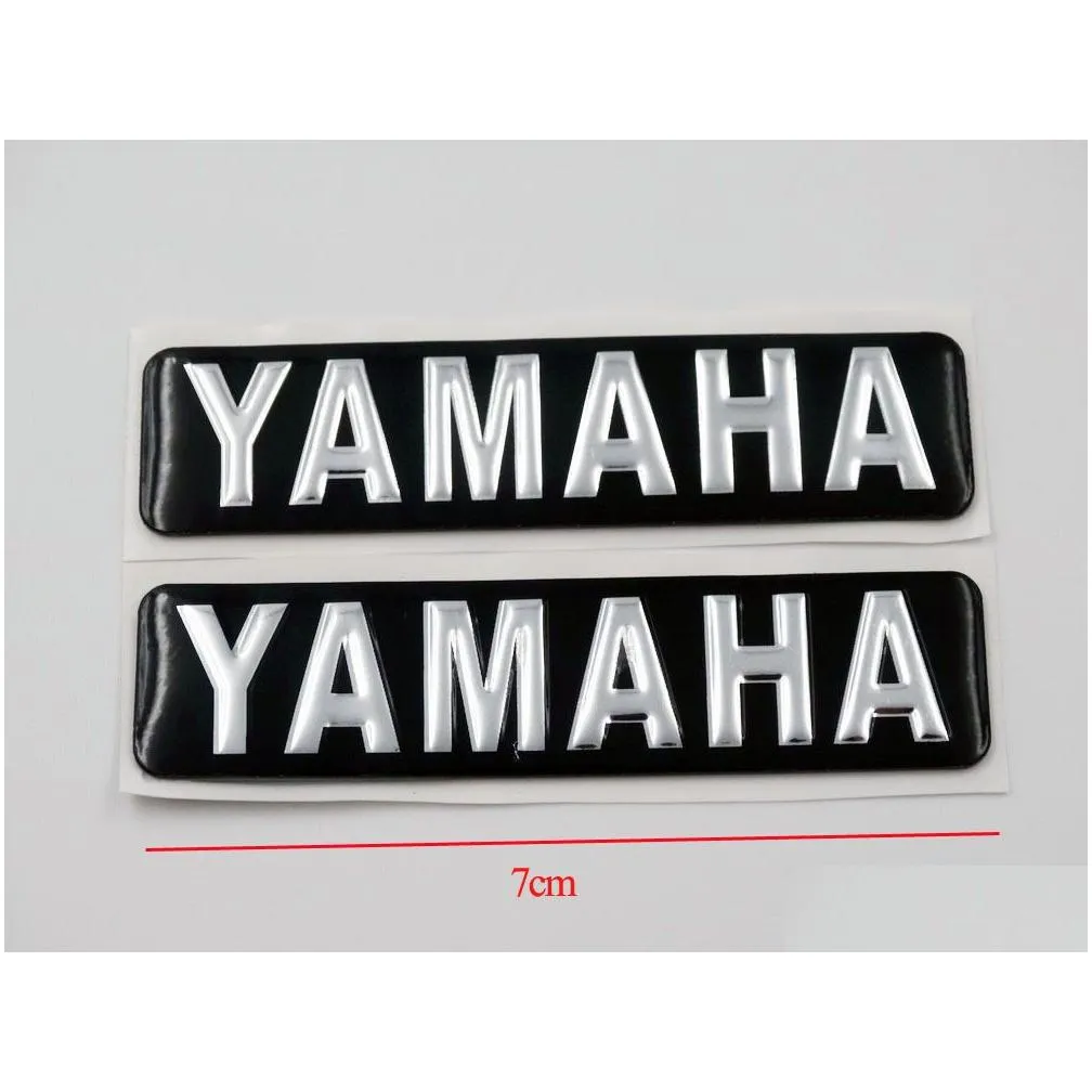 Black Silver 3D Emblem Decal 7cm plus Tuning Fork 3cm for All Yamaha Models motorcycles Custom1660969