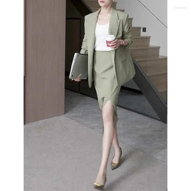 Work Dresses High JI Fashion Age Reducing Style Casual Professional Halfskirt Two Piece Set For Women