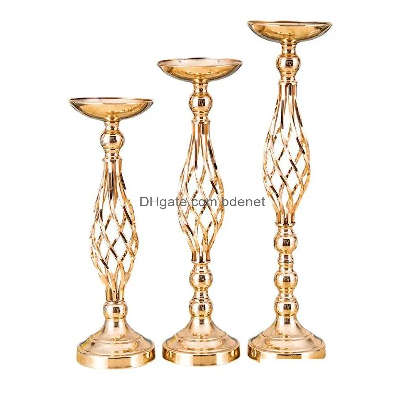 Party Decoration 10 Pcs Metal Flower Arrangement Stand Wedding Centerpieces 20 Inch Tall Elegant Vase Gold Candelabra Drop Delivery Ho Dh3A0