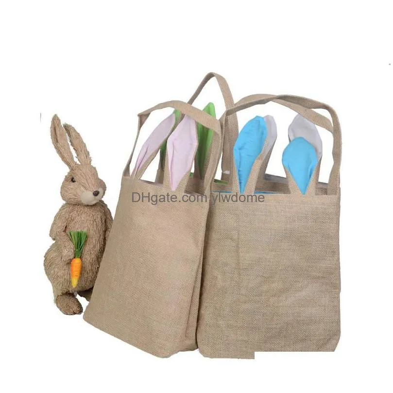 Handbags Kids Burlap Easter Basket With Bunny Ears 14 Colors Cute Gift Bag Rabbit Put Eggs Drop Delivery Baby, Maternity Accessories B Dhqm7