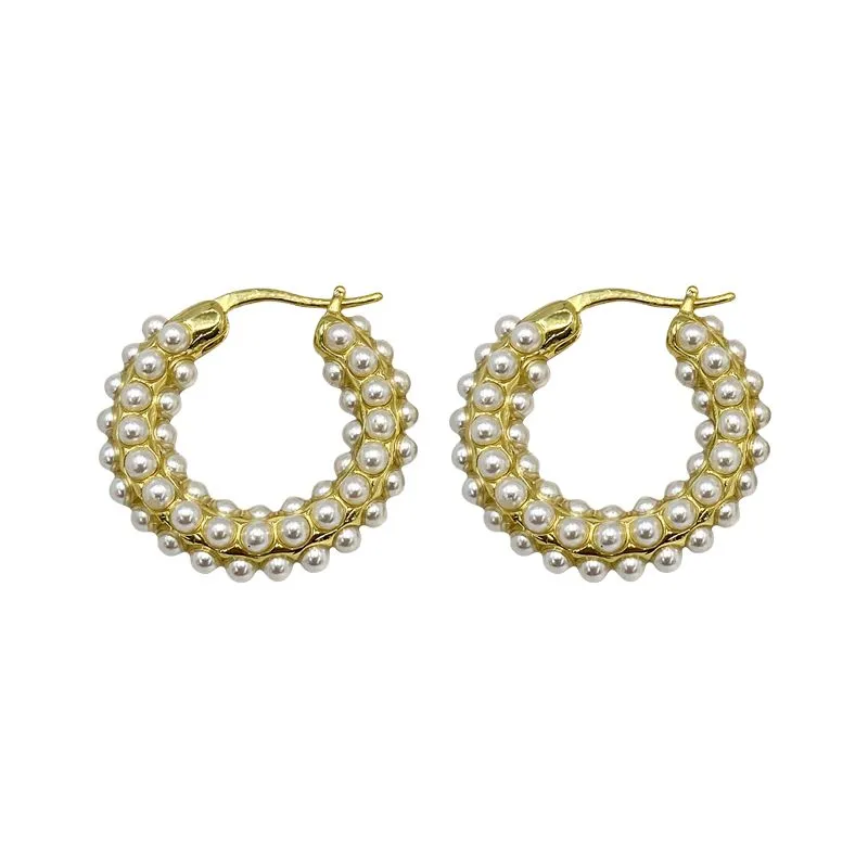 Retro Fashion Wild Pearl Earrings Stud High-End Gold-Plated Winter Models Trend Niche Design Ins Jewelry Accessories