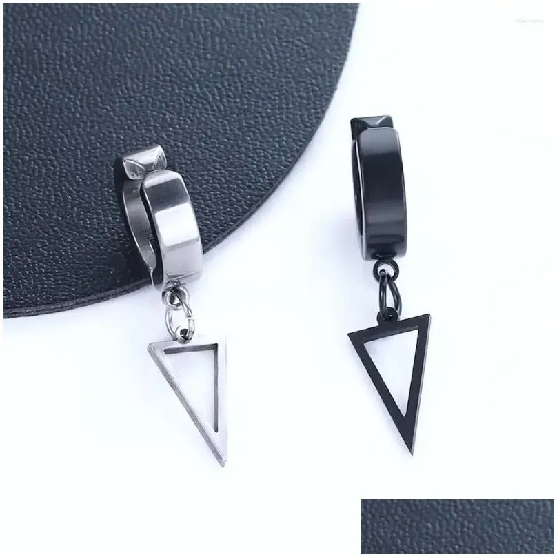 Hoop Earrings Hip Hop Male Fake Piercing Female Stainless Steel Korean Style Ear Cuff Non-Piercing Earring Fashion Jewelry Cross Clip