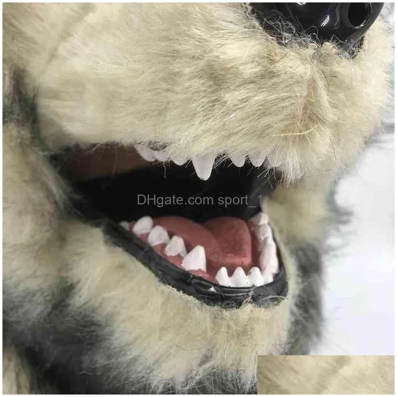 masks 2022 diy halloween wolf dog party mask simulation fur long hair animal funny christmas cosplay party fox  mask can be reused