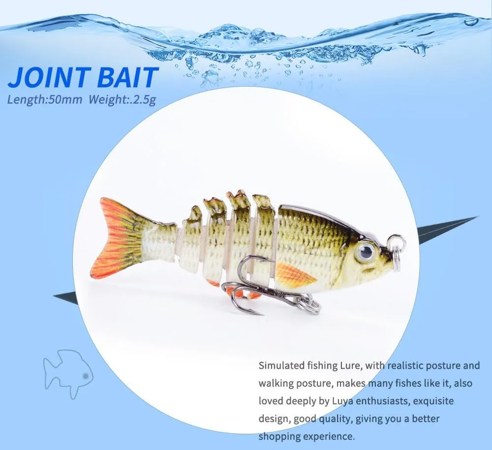 5pcslot Fishing Multi Jointed Hard Baits Lifelike Wobblers 5cm 25g 6 Segments Swimbait Lures1802007