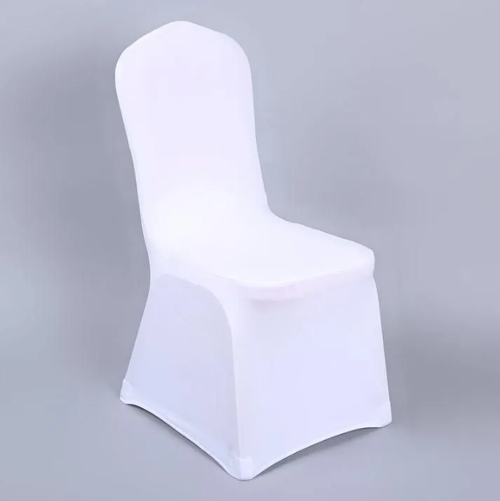 Fast Shipping Wholesale Universal White Chair Cover Spandex Elastic Lycra Hotel Banquet Party Wedding Chair Covers Wholesale