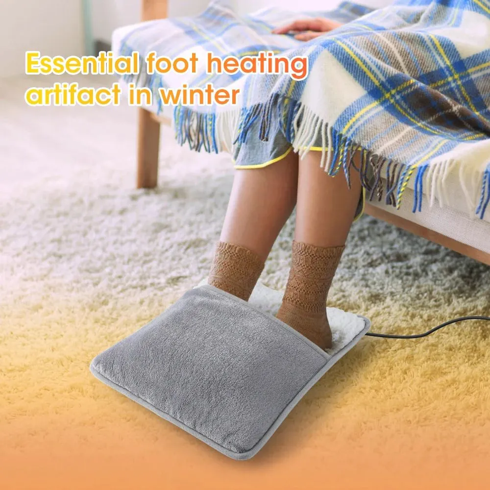 Electric Blanket Portable Flannel Foot Warmer Electric Heated Foot Fast Heating Pad Blanket Sheet Mat Washable Household for Men and Women Heater