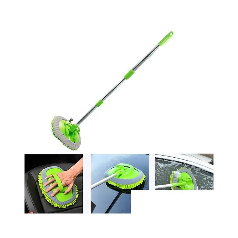 Towel Retractable Car Wash Mop Including Brush Headdust Removal Detachable Dualuse Rag Strong Water Absorption Cleaning1 Drop Delive