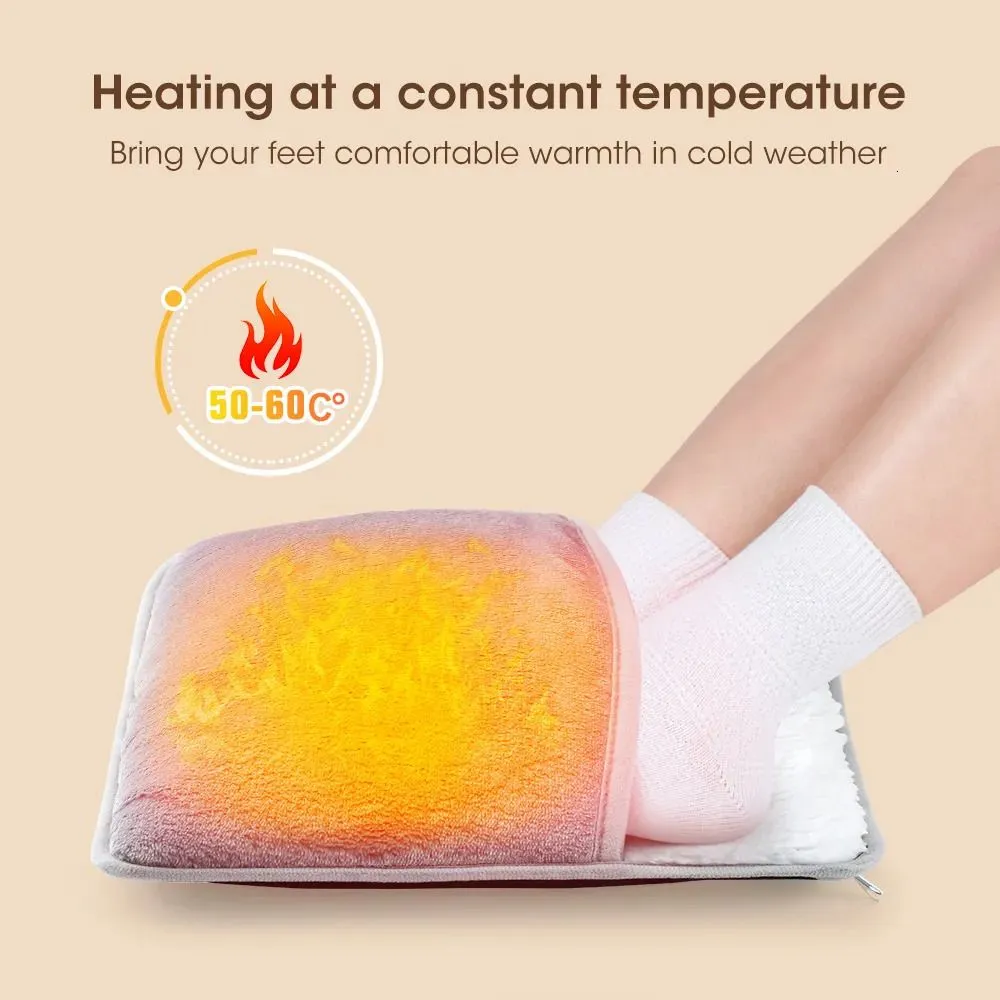 Electric Blanket Portable Flannel Foot Warmer Electric Heated Foot Fast Heating Pad Blanket Sheet Mat Washable Household for Men and Women Heater