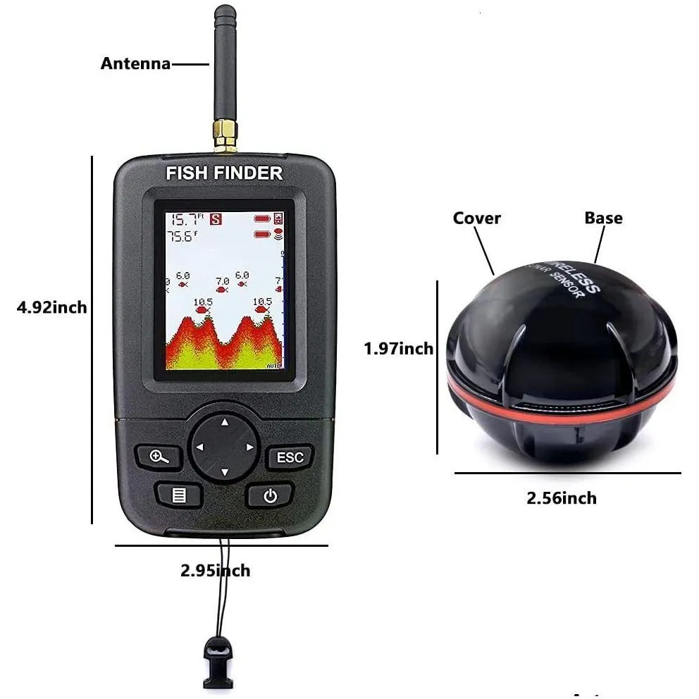 Fish Finder Lucky Wireless Sonar Fishing Alert Underwater Echo Sounder Detector Portable 230825 Drop Delivery Dh9D4
