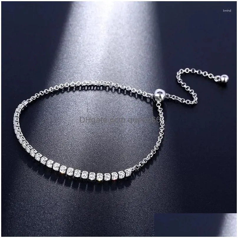 Charm Bangle 2024 Europe Fashion Jewelry Pl Bracelet Crystal From Ss For Women Wedding Drop Delivery Earrings Dhxfv