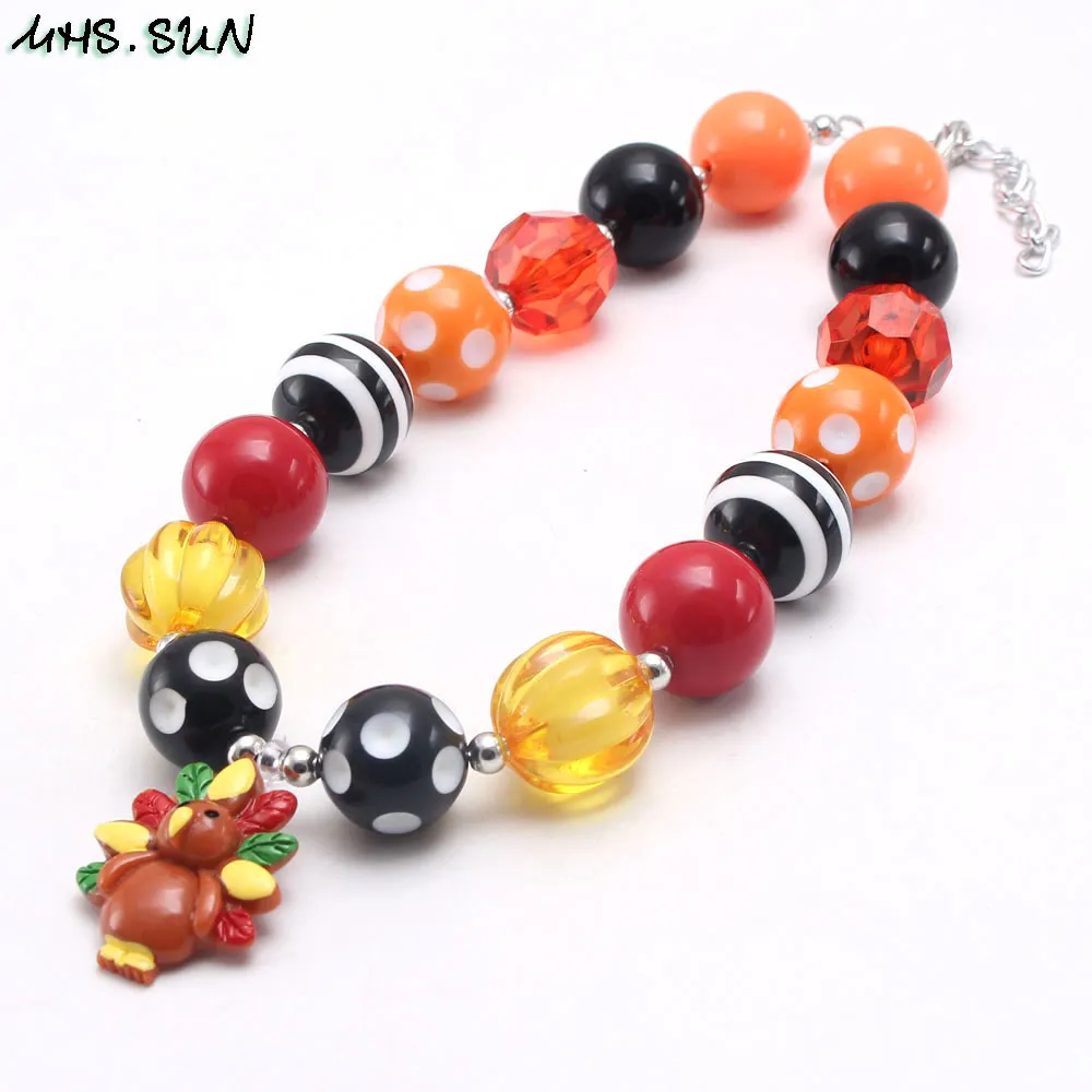 Beaded Necklaces Mticolor Design Kid Chunky Necklace 20Mm Bead Pendant Bubblegum Children Jewelry For Toddler Girls Drop Delivery Ottzx
