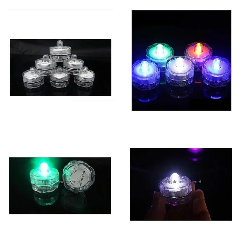 Party Decoration Battery Operate Led Tea Light Submersible Waterproof Tealight Wedding Vase Candle 10 Color Optional Drop Delivery Hom Dh9Hb