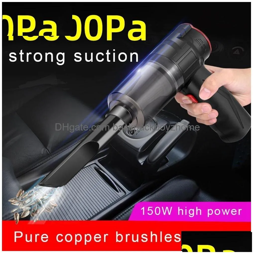 Other Household Cleaning Tools & Accessories 16000Pa 150W Wireless Car Vacuum Cleaner Blowable Cordless 2 In 1 Handheld S Home Dual Us Dhaih