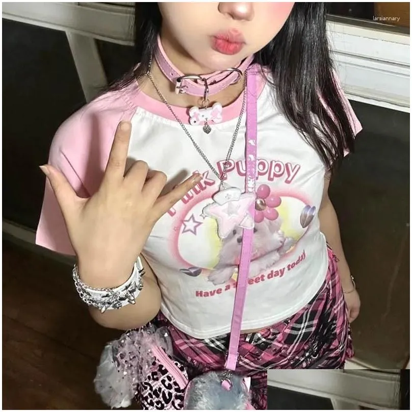 Choker Goth Pink Layered Necklaces For Women Punk Silver Color Spike Chains Neck Strap Gothic Collar Men Y2K Body Jewelry