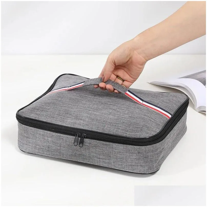 Lunch Bags Insated Box Bag Portable Flat Tote Large Capacity Food Delivery Cooler For Working Hiking Travel Drop Home Garden Housekeep Othwn