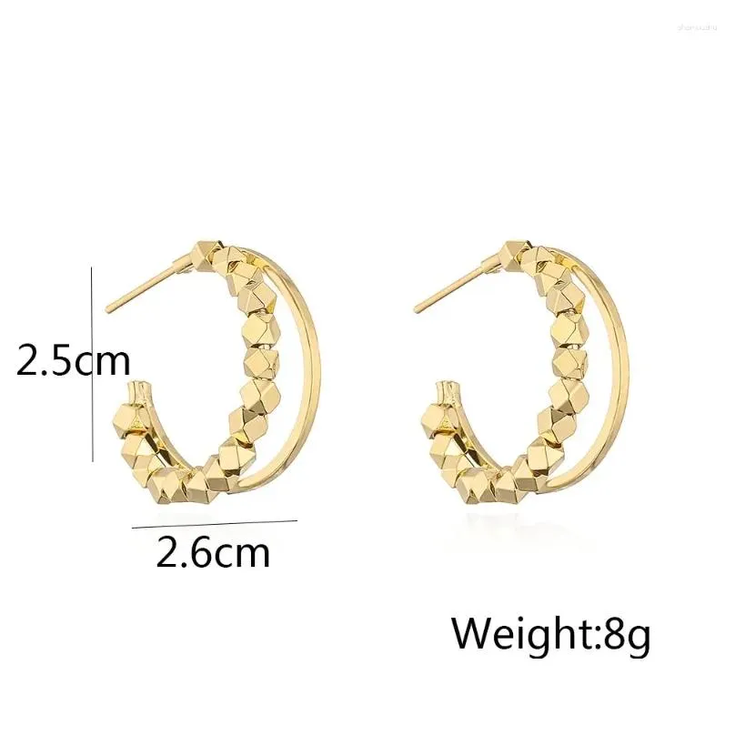 Stud Earrings Cmoonry European And American Retro Metal C-Shaped Semicircar For Womans 2024 Fashion Jewelry Party Accessories Drop De Ot5Ma