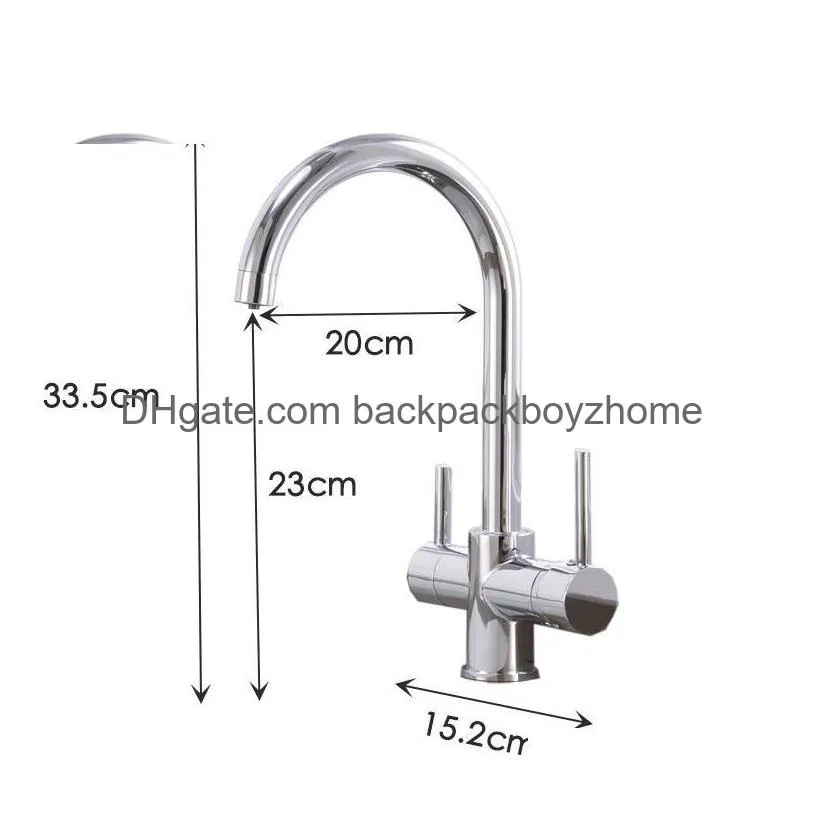 Kitchen Faucets Drinking Water Purification Tap Beige Chrome Sink Faucet Mixer Design 360 Degree Rotation Filtered T200424 Drop Delive Dhfqu