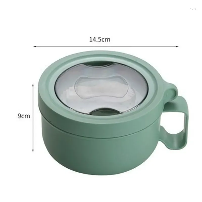 Dinnerware Sets Stainless Steel Instant Noodle Bowl Japanese-style Lunch Box With Lid Insulation Meal Student Dormitory Ins Cup