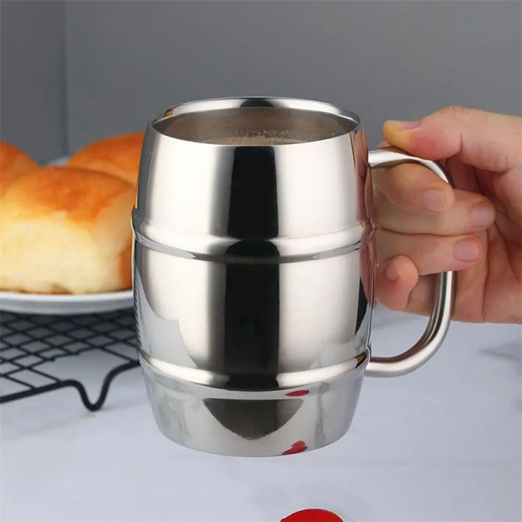 Drinkware Double layered steel beer cup creative 304 stainless steel milk cups tea coffee cupLT720