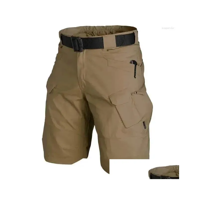 Men`s Shorts Men Urban Military Tactical Outdoor Waterproof Wear Resistant Cargo Quick Dry Multi Pocket Plus Size Hiking Pants