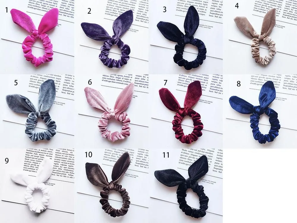 New Arrival Girls Velvet Bunny Ears Elastic Hair rope Kids Accessories Ponytail Rabbit Children Scrunchy Hairbands