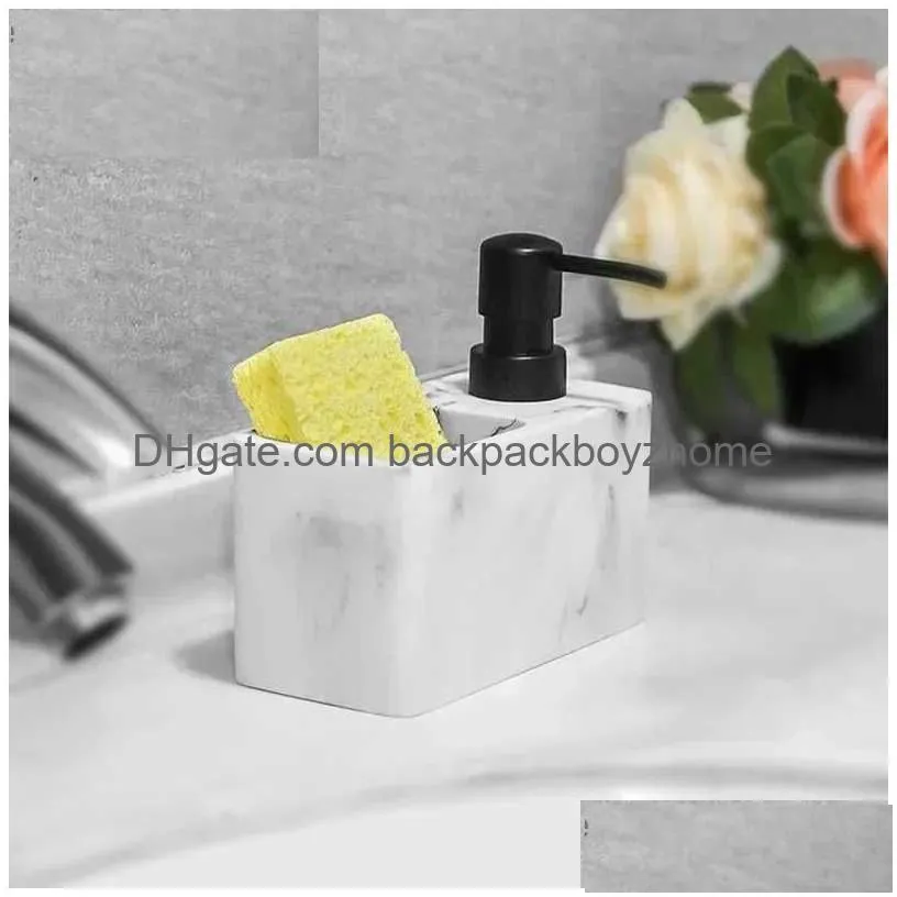 Liquid Soap Dispenser Modern Kitchen Accessories Set Hand Pump Bottle Brushes Holds And Stores Sponges Scrubbers Drop Delivery Dhlns