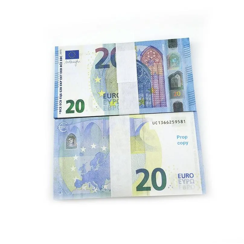Other Festive Party Supplies Fake Money Banknote 10 20 50 100 200 Us Dollar Euros Realistic Toy Bar Props Copy Currency Movie Faux- Otek5