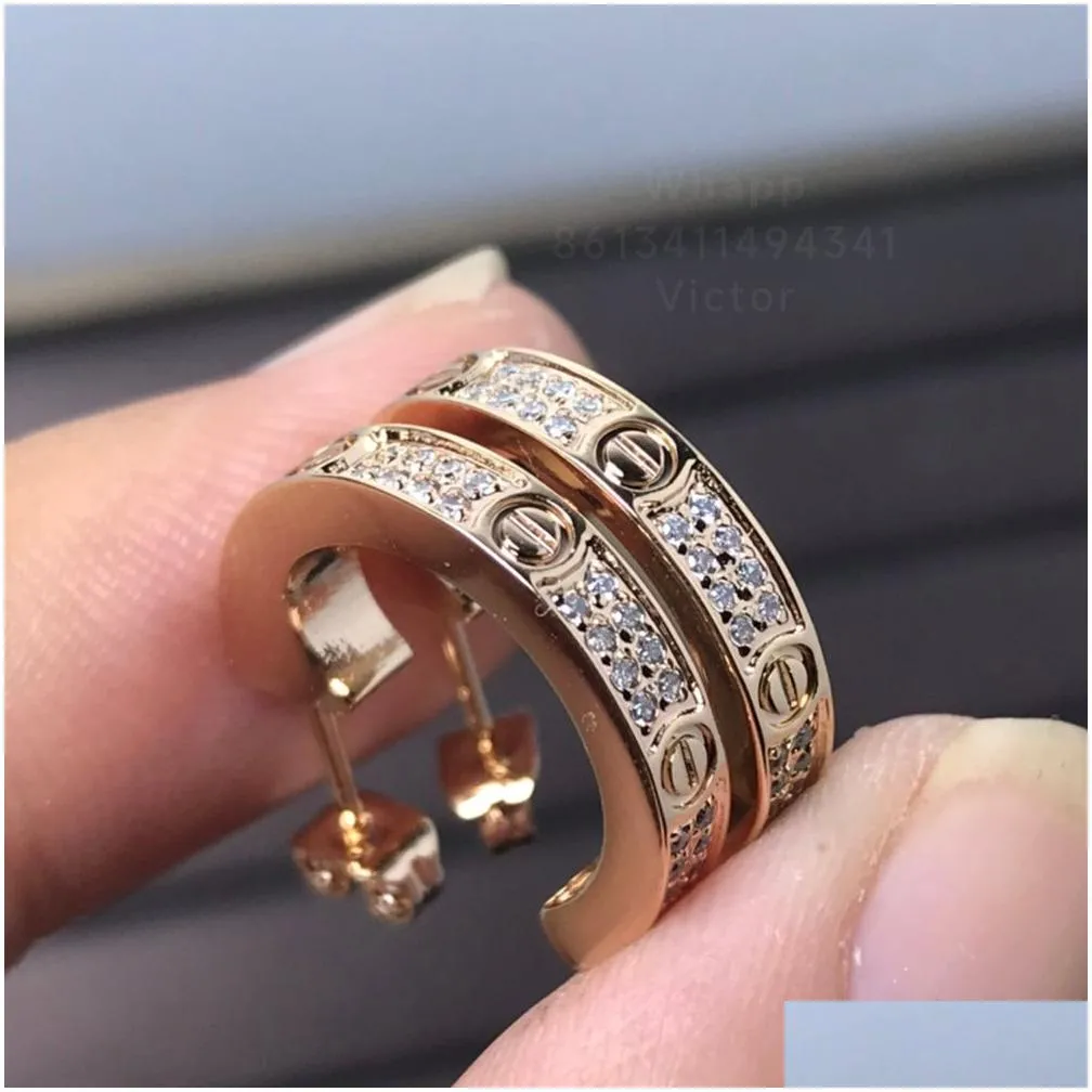 LOVE earrings back for woman stud designer diamond Gold plated 18K T0P quality official reproductions fashion luxury classic style jewelry anniversary gift